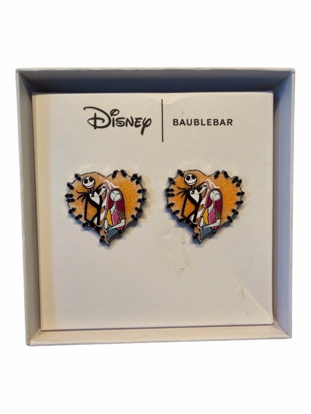 Disney x BaubleBar The Nightmare Before Christmas Heart Stud Earrings Halloween